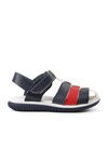 Navy Blue Red Boy Flat Sandals Ayakmod 1500 F