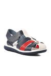 Navy Blue Red Boy Flat Sandals Ayakmod 1500 F