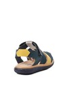 Navy Blue Nubuck Yellow Boy Flat Sandals Ayakmod1500 F