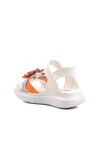 White-Orange Girls Flat Sandals Ayakmod Şng 8010 P