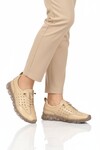 Bej Hakiki Deri Kadın Casual Ayakkabı 0007 Z