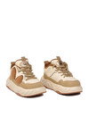 Bej Bağcıklı Hafif Esnek Unisex Çocuk Spor Ayakkabı BN-12031 F