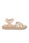 Bej Cırtlı Hafif Yumuşak Taban Kız Çocuk Sandalet Maya P