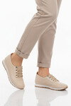 Bej Lastik Bağcıklı Hafif Esnek Kadın Casual Ayakkabı 034 Z