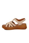 Bej Yumuşak Tabanlı Kadın Topuklu Sandalet 492113 Z