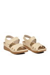 Bej Hafif Cırtlı Anatomik Kadın Sandalet 101-990 Z