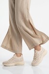 Bej Anorak Hafif Esnek Bağcıklı Kadın Casual Ayakkabı 2061 G