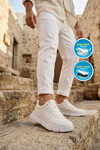 Beyaz Bağcıklı Hafif Esnek Erkek Sneaker BST-2016 M