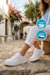 Beyaz Bağcıklı Hafif Esnek Unisex Günlük Ayakkabı BST-2081 G