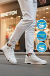 Beyaz Bağcıklı Bilek Boy Erkek Sneaker BNI-11196 M