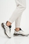 Beyaz Siyah Hafif Esnek Bağcıklı Erkek Spor Ayakkabı Amelıe 101 25087-M