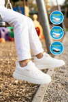 Beyaz Cırtlı Hafif Unisex Çocuk Spor Ayakkabı Eldon F