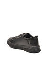 Black Lace-Up Light Leather Womens Sneakers 201 G