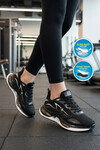 Siyah Beyaz Fileli Hafif Esnek Unisex Spor Ayakkabı 101 25087-G