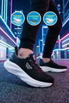 Siyah Beyaz Fileli Hafif Esnek Hafızalı Taban Unisex Spor Ayakkabı Flexnova M
