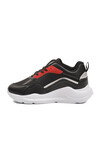 Black Burgundy Thick Sole Lace-Up Womens Sneakers 051 G