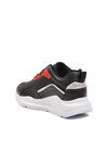 Black Burgundy Thick Sole Lace-Up Womens Sneakers 051 G