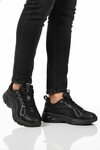 Siyah Hafızalı Taban Fileli Hafif Kadın Spor Ayakkabı PCI-11369 G