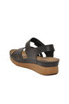 Siyah Hafif Cırtlı Anatomik Kadın Sandalet 101-990 Z