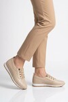 Bej Hafif Lastik Bağcıklı Kadın Casual Ayakkabı BD-034 Z