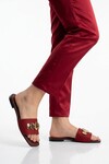 Bordo İnce Tabanlı Hafif Kadın Terlik 513113 Z