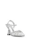 Silver Thin Heeled Stone Embroidered Womens Evening Shoes 25Y125-1 Z