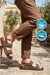 Kahve Cırtlı Hafif Erkek Sandalet PC-7924 M