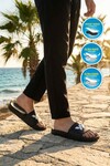 Siyah-Beyaz Hafif Esnek Unisex Terlik 8000-02 G