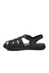 Siyah Hakiki Deri Erkek Günlük Sandalet PC-7462 M
