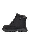 Siyah Bağcıklı Fermuarlı Kaymaz Unisex Çocuk Bot 1782 P
