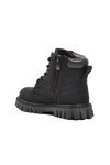 Siyah Bağcıklı Fermuarlı Kaymaz Unisex Çocuk Bot 1782 P