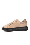 Bej Memory Foam Hakiki Deri Erkek Spor Ayakkabı Premium Casual Sneaker 6601 M