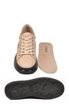 Bej Memory Foam Hakiki Deri Erkek Spor Ayakkabı Premium Casual Sneaker 6601 M