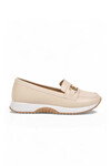 Tokalı Hafif Rahat Kadın Bej Klasik Casual Ayakkabı Loafer 067 26K Z