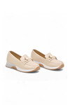 Tokalı Hafif Rahat Kadın Bej Klasik Casual Ayakkabı Loafer 067 26K Z