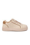 Bej Bağcıklı Kalın Rahat Tabanlı Erkek Casual Yürüyüş Ayakkabı Sneaker 26201 M