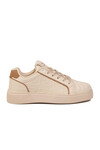 Bej Bağcıklı Kalın Tabanlı Rahat Şık Unisex Casual Yürüyüş ve Spor Ayakkabı Sneaker 26201 G