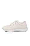 Beyaz Hakiki Deri Hafızalı Taban Lastik Bağcıklı Kadın Casual Ayakkabı Sneaker 8439 Z