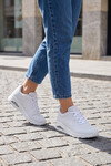 Bağcıklı Beyaz Unisex Yürüyüş ve Spor Ayakkabı Sneaker 5101
