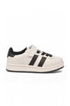 Beyaz-Siyah Cırt Bantlı Unisex Çocuk Yürüyüş ve Spor Ayakkabı Sneaker Coop F