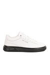 Erkek Beyaz-Siyah Bağcıklı Kalın Taban Erkek Casual Ayakkabı Sneaker 8078 Dashor M