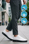 Erkek Beyaz-Siyah Bağcıklı Kalın Taban Erkek Casual Ayakkabı Sneaker 8078 Dashor M