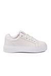 Beyaz Bağcıklı Kalın Rahat Tabanlı Erkek Casual Yürüyüş Ayakkabı Sneaker   26201 M