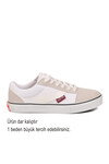Beyaz Dar Kalıp Nefes Alan Bağcıklı Keten Erkek Spor Ayakkabı Sneaker 1002 G