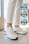 Taş İşlemeli Şık Rahat Sneaker Beyaz Anorak Örme Kadın Casual Ayakkabı K252-0045-00