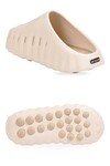 Ekru-Kum Önü Kapalı Hafif Rahat Eva Tabanlı Unisex Sabo Terlik 2510