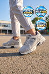 Bağcıklı Hafif Rahat Gri Unisex Yürüyüş ve Spor Ayakkabı Sneaker Terra G