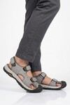 Erkek Outdoor Trekking Sandalet Kapalı Burun Cırtlı Günlük Yürüyüş Gri E337 M