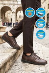 Kahve Baskılı Hakiki Deri Erkek Casual Ayakkabı 6K9779-418 M