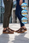 Kahve-Bej Bağcıklı Hafif Esnek Rahat Tabanlı Unisex Yürüyüş ve Spor Ayakkabı Sneaker 015 G